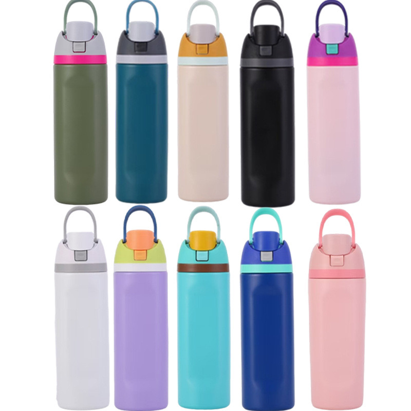 2025 Hot wholesale custom logo Sports Travel Sulated Stainless Steel Free-sip Water Bottle With Straw