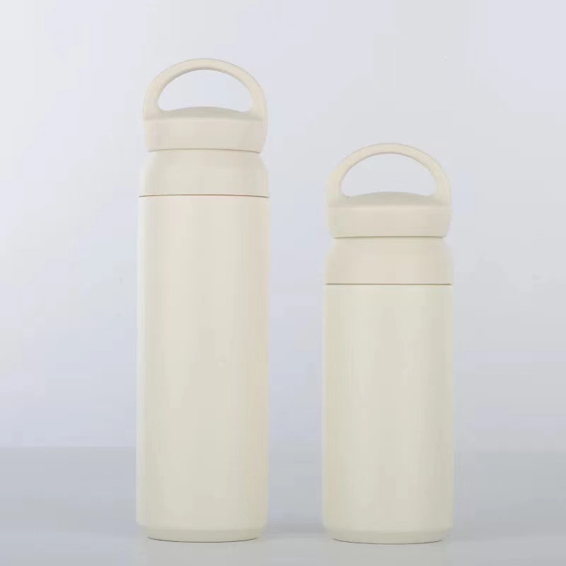 500 Ml Stainless Steel Thermos Cup Handle Pure Color Frosted Water Cup Portable Car Fashion Vacuum Insulation Custom Logo