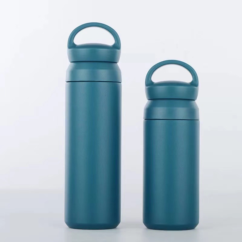 500 Ml Stainless Steel Thermos Cup Handle Pure Color Frosted Water Cup Portable Car Fashion Vacuum Insulation Custom Logo