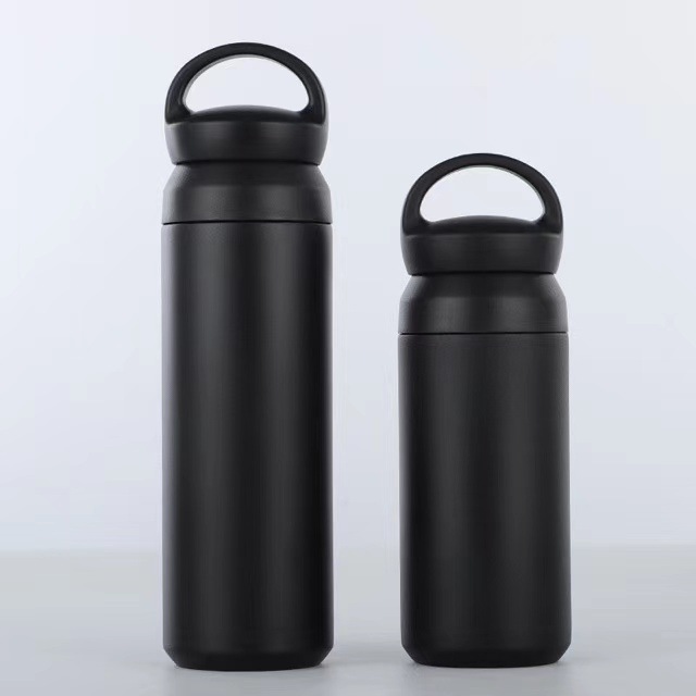 500 Ml Stainless Steel Thermos Cup Handle Pure Color Frosted Water Cup Portable Car Fashion Vacuum Insulation Custom Logo