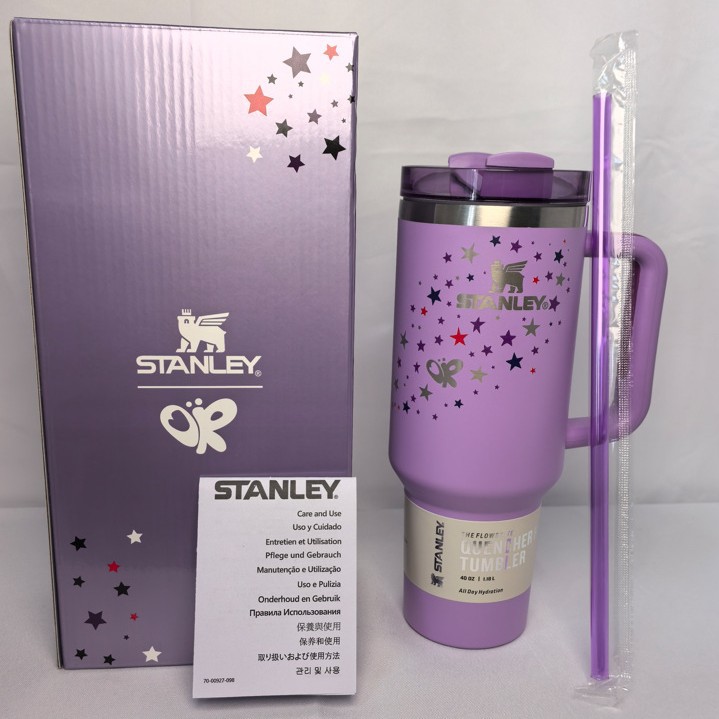 Vaso Stanley de acero inoxidable de 40 oz, diseño morado