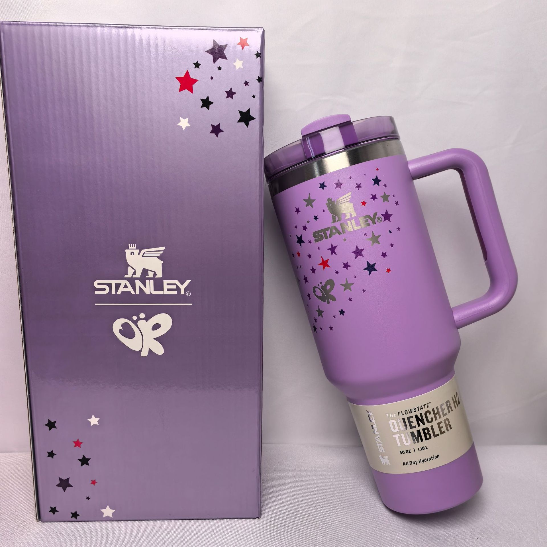 40OZ Stainless Steel Tumbler Stanley Tumbler Purple Design