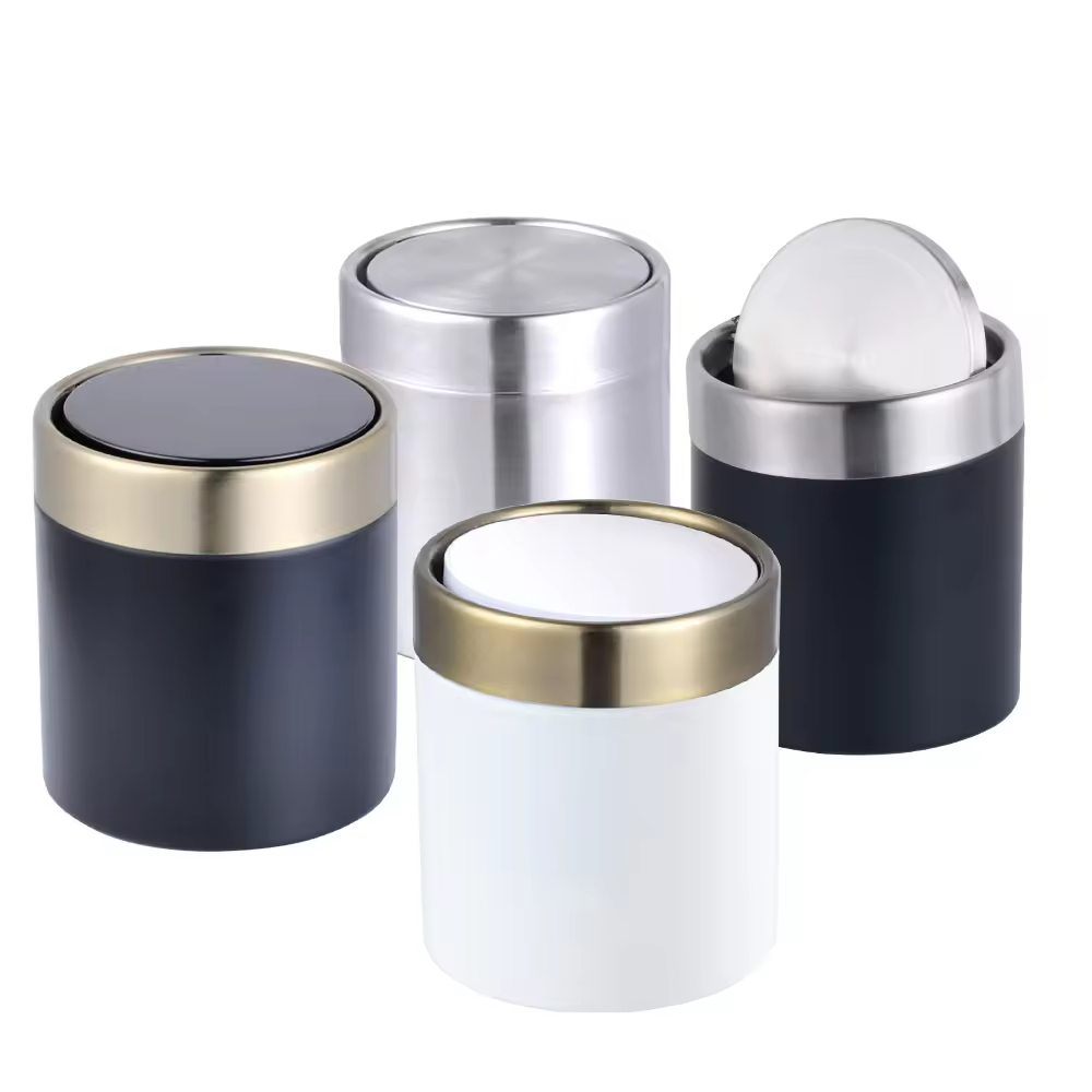 New Design Houseware Desktop Standing Stainless Steel Little Trash Bin