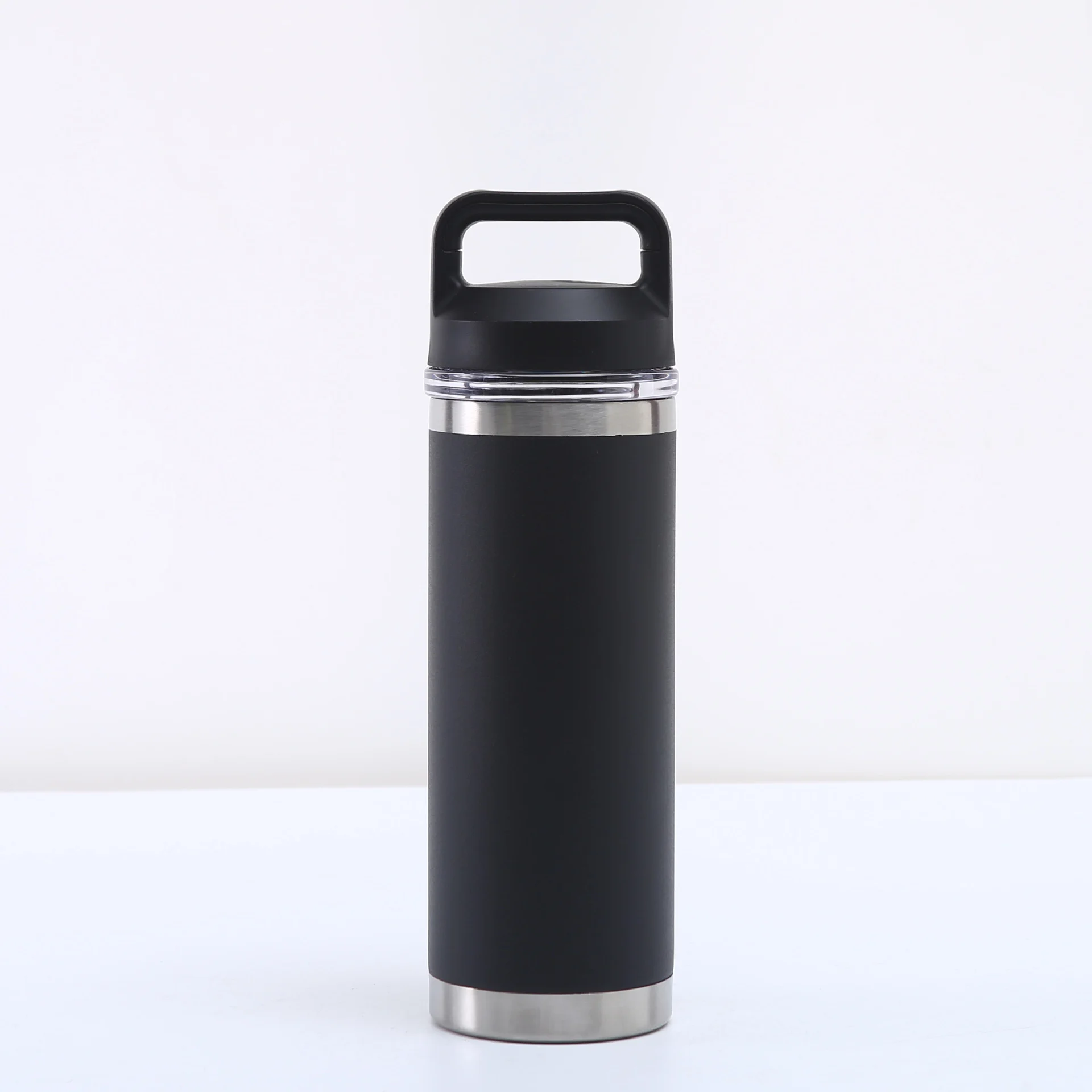 blaack stainless steel vacuum bottle with custom logo