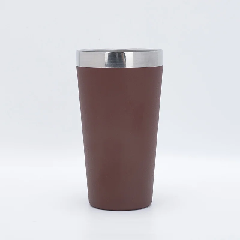 Brown 16 ounce water bottle with stainlesssteel lid