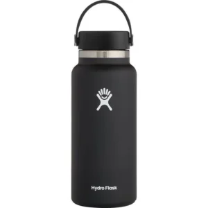 Borraccia Hydro Flask nera opaca da 32 once con bocca larga e manico