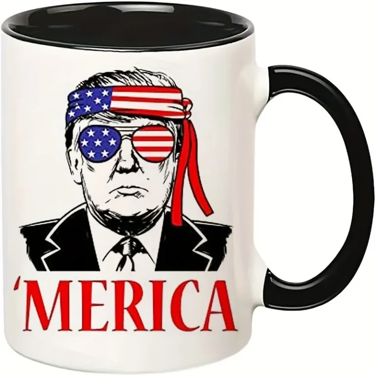 USA-themed custom coffee cup with patriotic design, perfect for corporate promotional campaigns