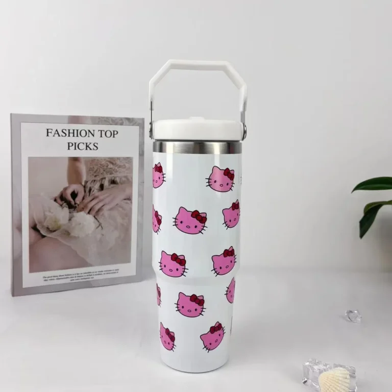 cană albă Hello Kitty Stanley cu mâner