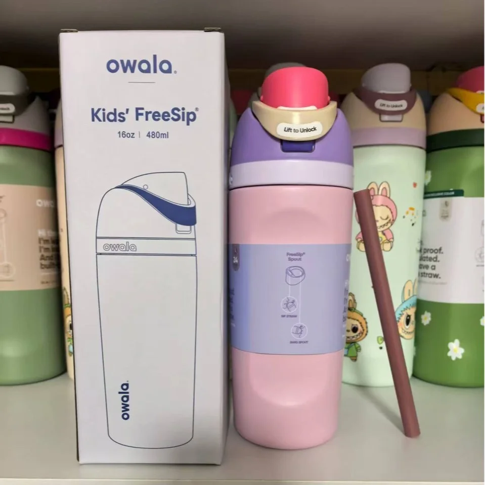 Blossom Bunny Owala water bottle with box and straw for wholesale orders