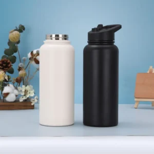 Custom CamelBak Water Bottle in White and Black with Logo