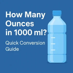 How many ounces in 1000 ml quick conversion guide with blue water bottle illustration