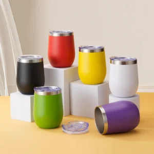 custom engraved stainless steel tumblers in multiple colors for event giveaways