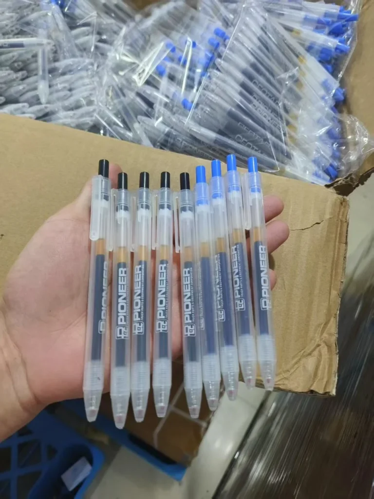 black custom gel pen with logo printing
