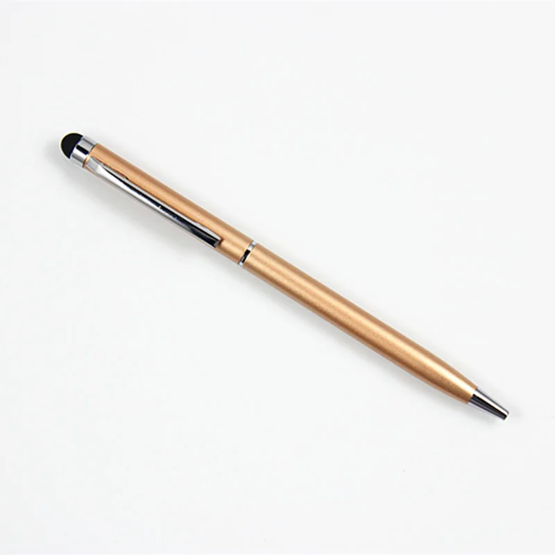 custom stylus pens in gold finish with engraved logo