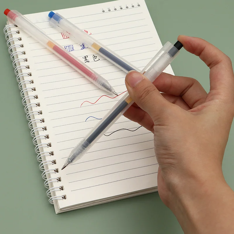 writing with custom gel pen with logo