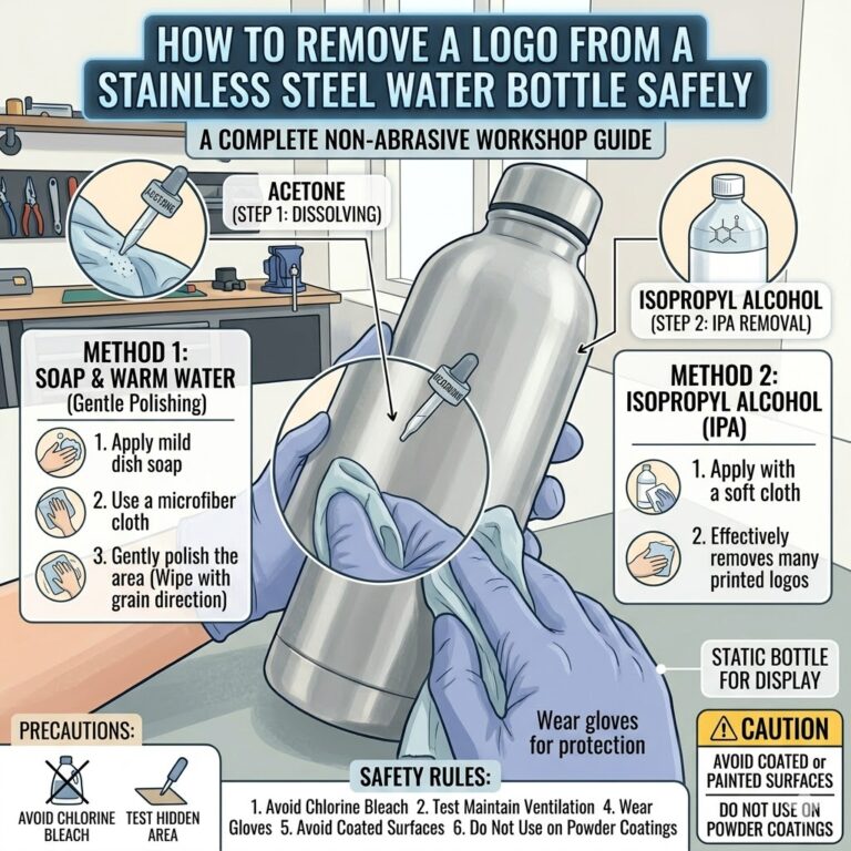 How to Remove a Logo from a Stainless Steel Water Bottle Safely (Step-by-Step Guide)