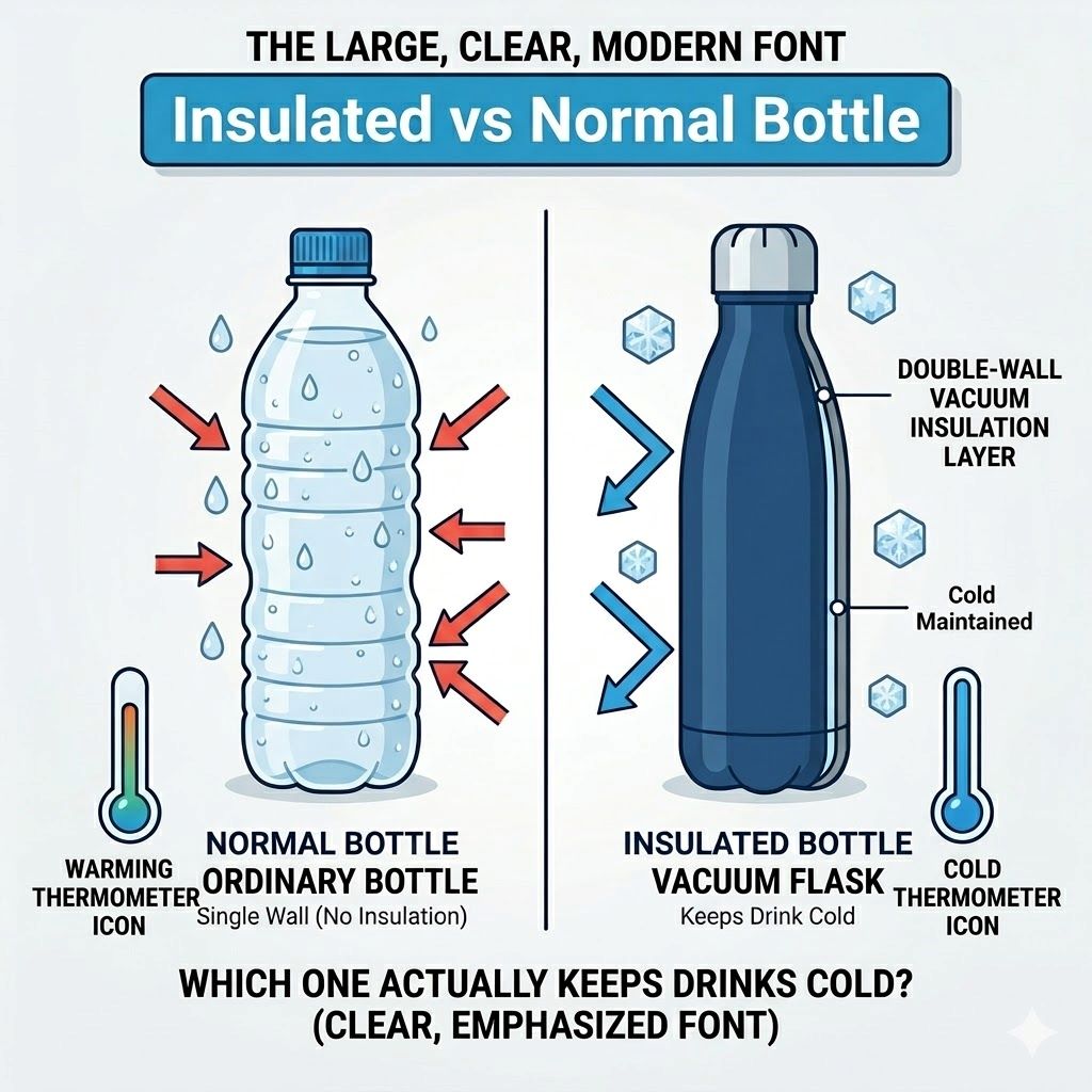 Insulated vs Normal Bottle — Which One Actually Keeps Drinks Cold?