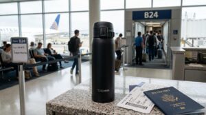 Zojirushi SM-SA48 best vacuum bottle for travel at airport gate