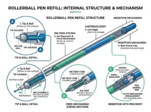 ollerball pen refill structure diagram