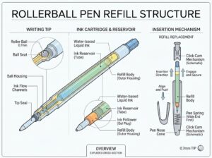 rollerball pen refill structure diagram