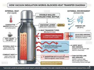 vacuum insulation diagram for thermos bottle
