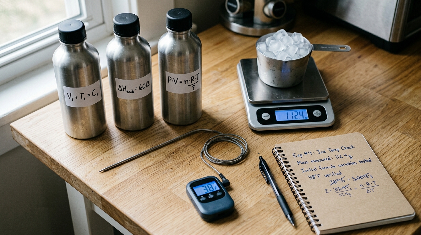 how long does stainless steel bottle keep water cold formula calculation with ice ratio and ambient temperature