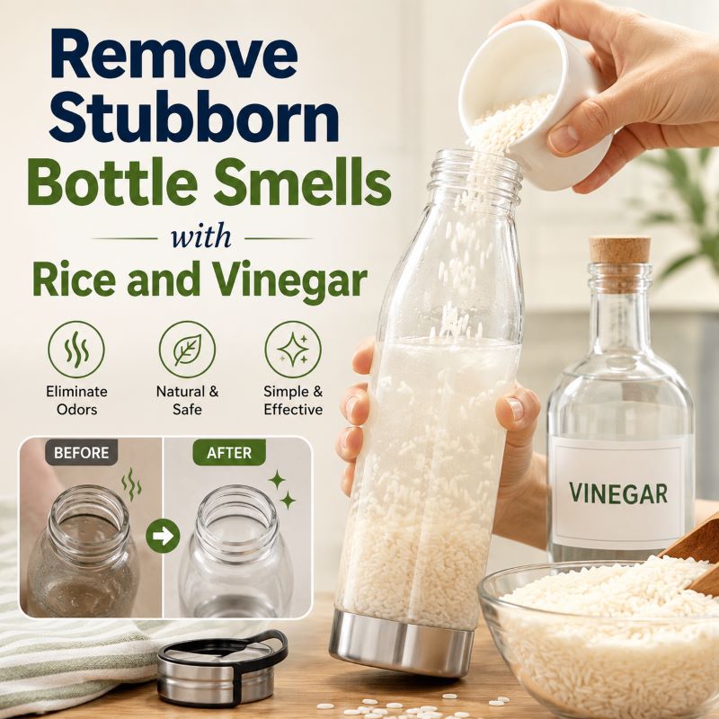 Remove Stubborn Bottle Smells with Rice and Vinegar