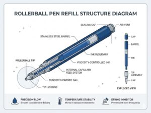 rollerball pen refill structure diagram